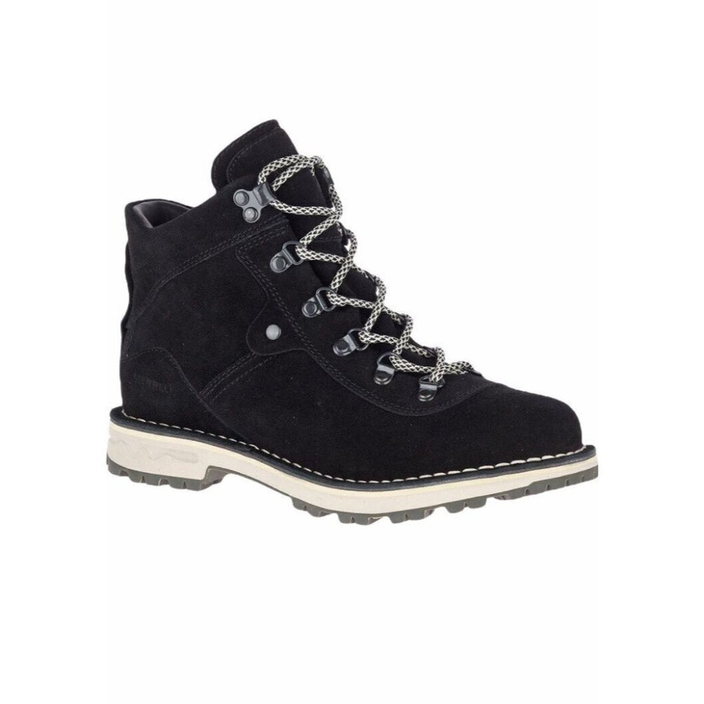 Merrell Sugarbush Lace-up Waterproof Boots Sz‎ 6 M NEW Black Suede Leather
